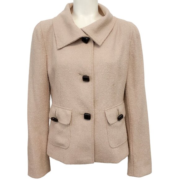 Dolce & Gabbana Beige Alpaca Boucle Jacket with Leather Buttons - Picture 1 of 4